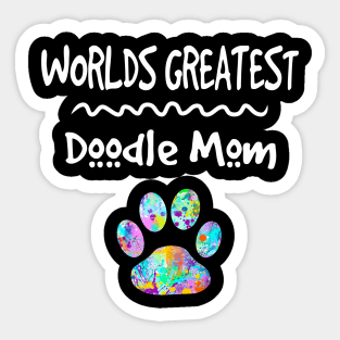 Worlds Greatest Doodle Mom, Mothers Day Gift, Dog Mom, Doodle Mom, Love Doodles, Paw Print, Mother, Goldendoodle, Labradoodle, Dog Mom Sticker